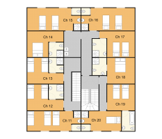2e verdieping (niveau 2)